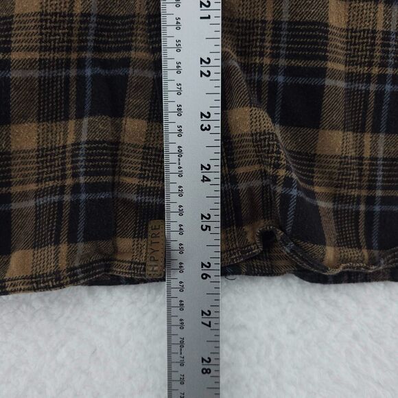 HippyTree Flannel Shirt Mens Medium Brown Plaid Cotton Long Sleeve Snap Button - Picture 6 of 8